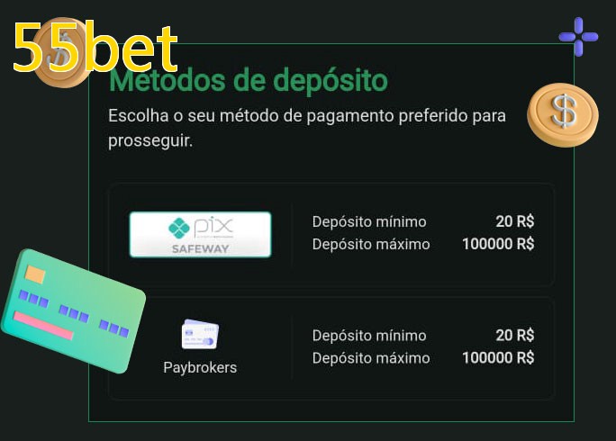 O cassino 55betbet oferece uma grande variedade de métodos de pagamento